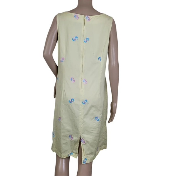 C.B. Casual Yellow Tank Dress Seahorse Print - Picture 3 of 5